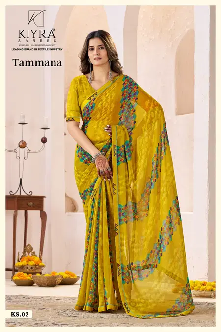 Tamanna By Kiyra Georgette Printed Daily Wear Saree Exporters In India